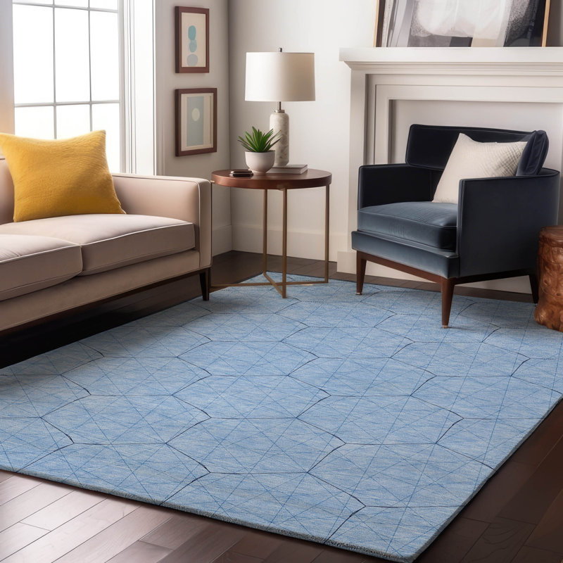 Premium Machine Washable Frome AMF987 Geometric Rug, Rectangle 5' x 7'6"