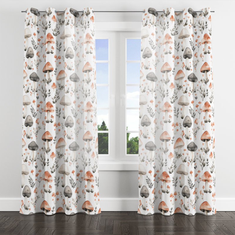 Boho Curtains for bedroom - Animal Print Bonard Grommet Curtain - 1 Panel, 52" W x 90" L, Silver Grommets