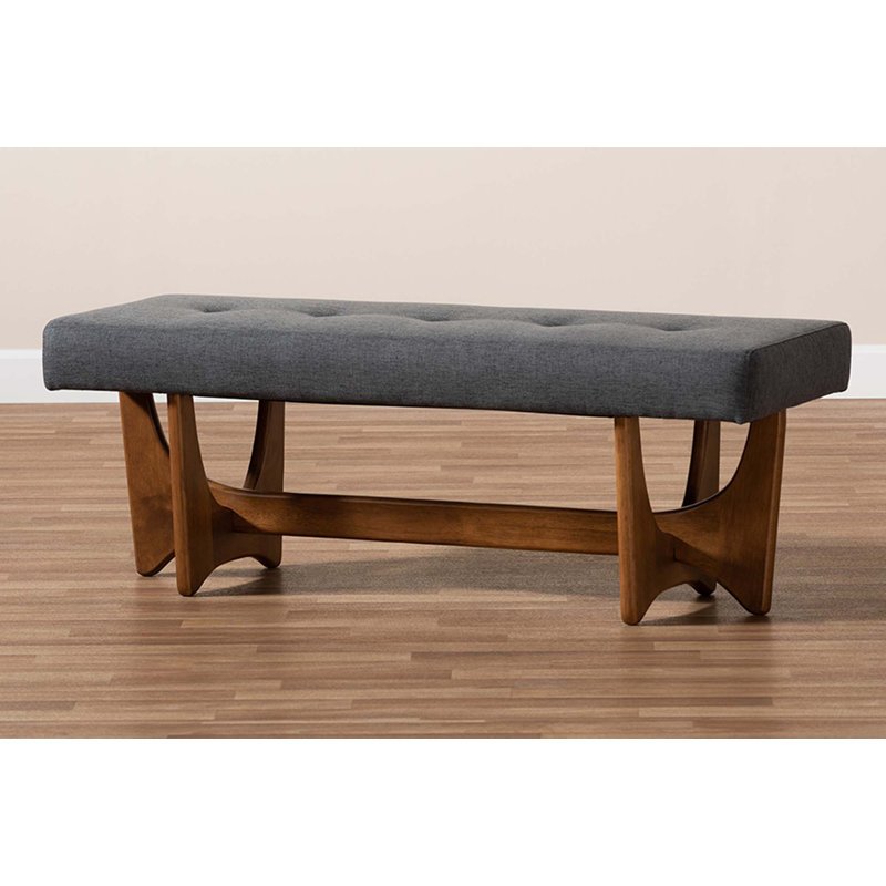 Maddison Polyester Upholstered Bench, Dark Gray