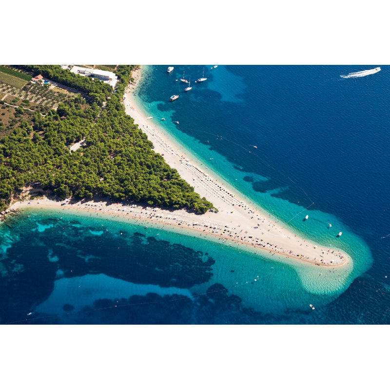 Zlatni Rat Beach 1 Piece Wrapped Canvas Wall Art, 51cm H x 76cm W