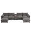 136'' Modular Sectional Sofa with Console, Cup Holder, USB Charger, Movable Storage Ottoman, Pull-line&Tufted Design, U-Shaped Oversized Chenille Sofa for Living Room&Apartment,2 Colors-129047444