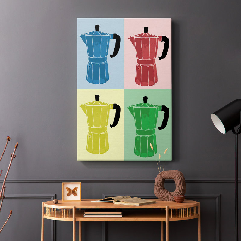 Moka Pot Colorblock - Cavas enveloppés de galerie, H 60 po x l 40 po