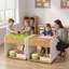 Table lumineuse Montessori pour enfants avec DEL 3 couleurs, tableau de construction, rangement pour jouets, table d'activités sensorielles à 2 hauteurs pour la maternelle, la garderie et la salle de jeux