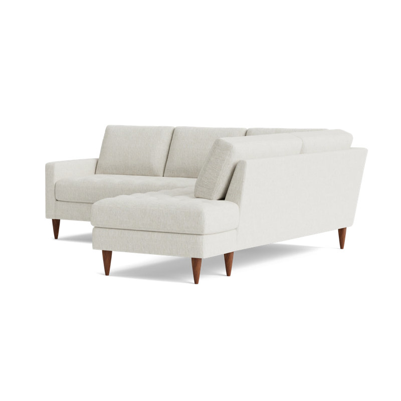 MCM Sectional, Performance Weave - Snow, Right Hand Facing