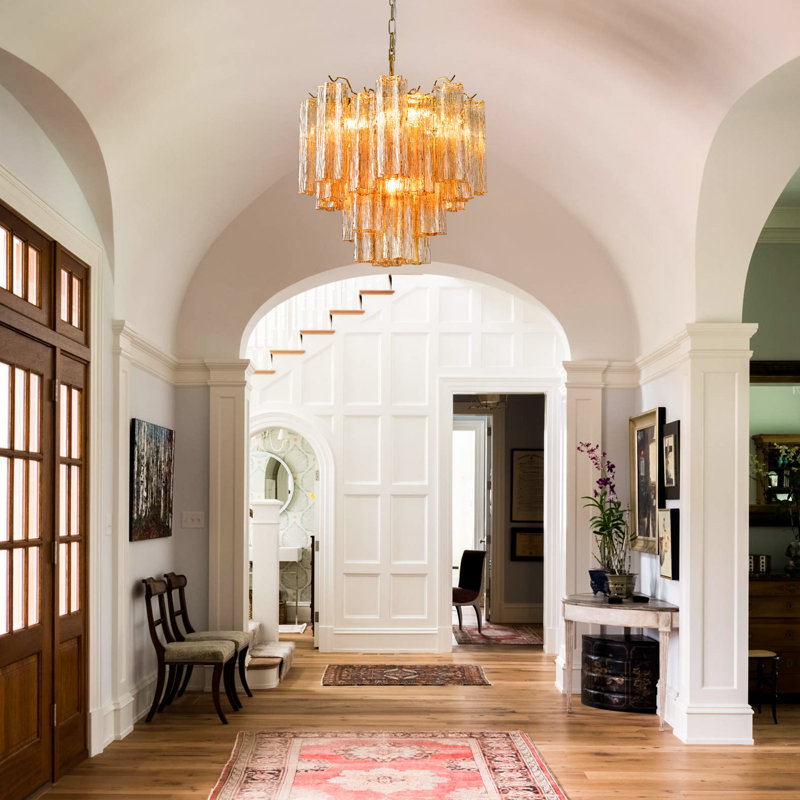 Iron Chandelier, 16.54" H x 18.11" W x 18.11" D