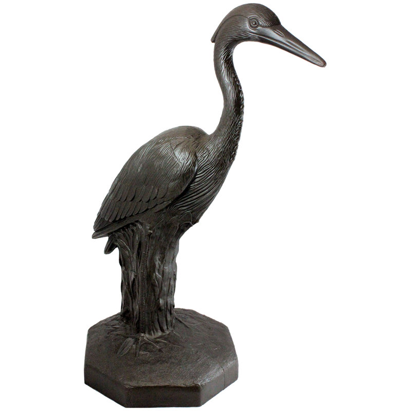 Statue héron oiseaux aquatiques, Bronze