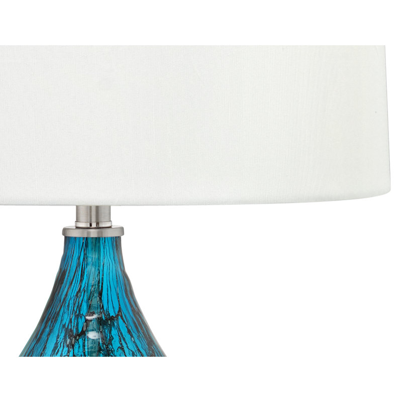 Sassari 28" Teal and Black Fused Glass Table Lamp