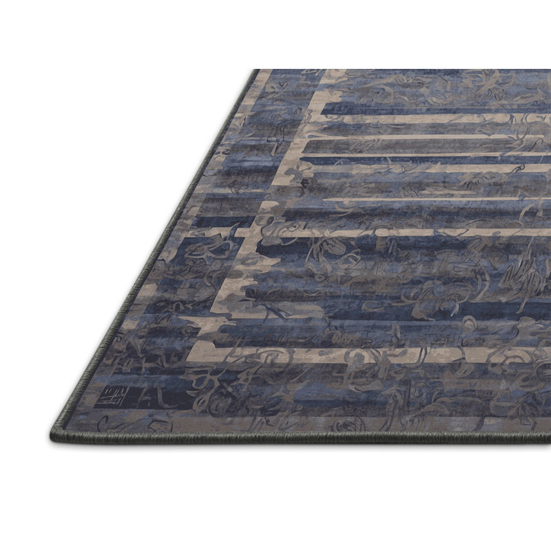 Tapis gris soyeux et moelleux, Rectangle de 5 pi x 8 pi