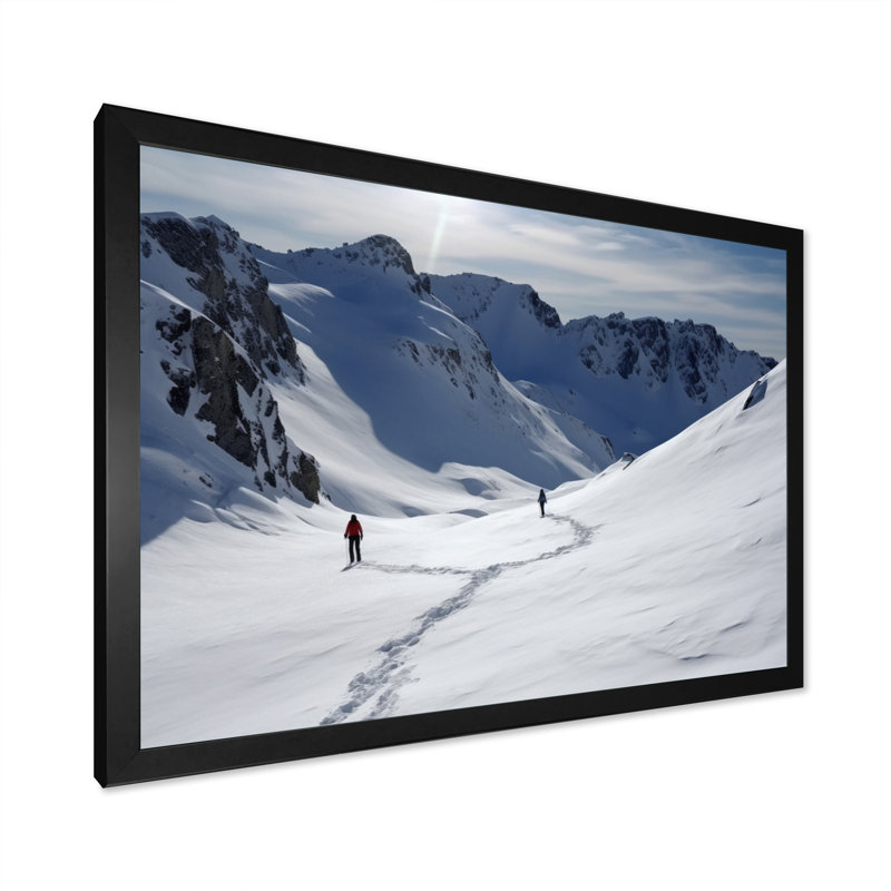 Winter Mountain Top IV, Cadre simple noir, H 16 po x l 32 po x P 1 po