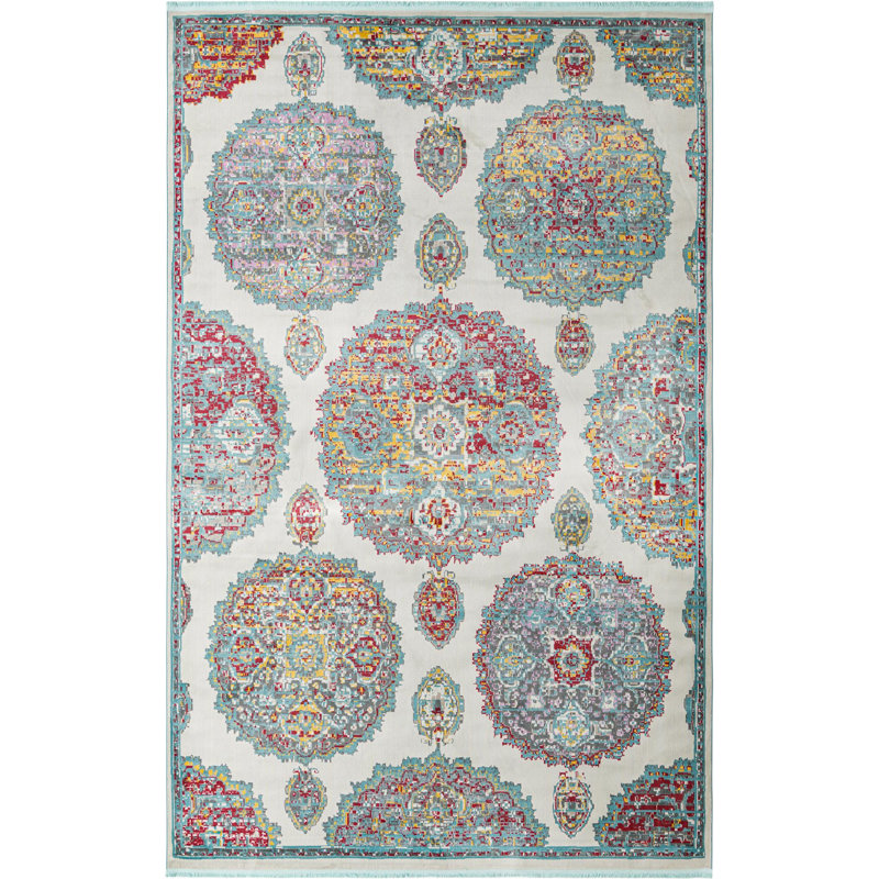 Floral Indoor Rug, Rectangle 5'5" x 8'