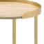 Table de bout fonctionnelle en métal et chêne avec finition dorée pour tout espace
