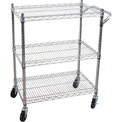 3-Tier Heavy Duty All-Purpose Utility Cart, Chrome