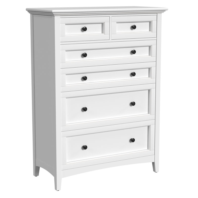 Commode 6 tiroirs Melusina, Blanc
