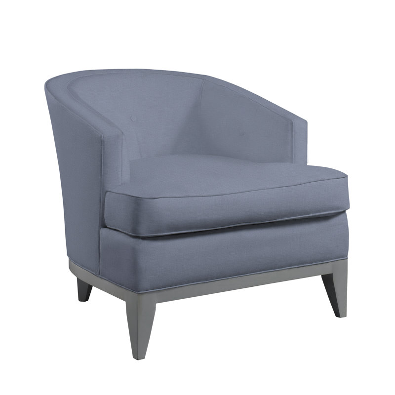 Caroline 31" Wide Polyester Barrel Chair, Affinity Blue