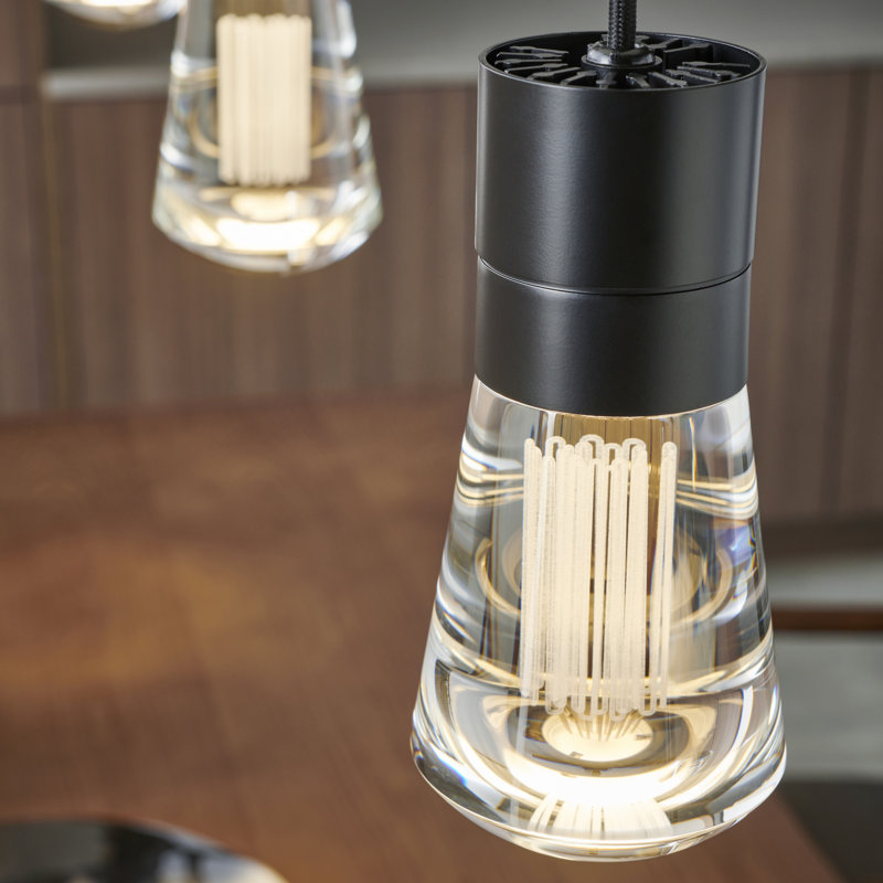 Alva LED Pendant, 151.6" H x 7.1" W x 14" D, Black, 1