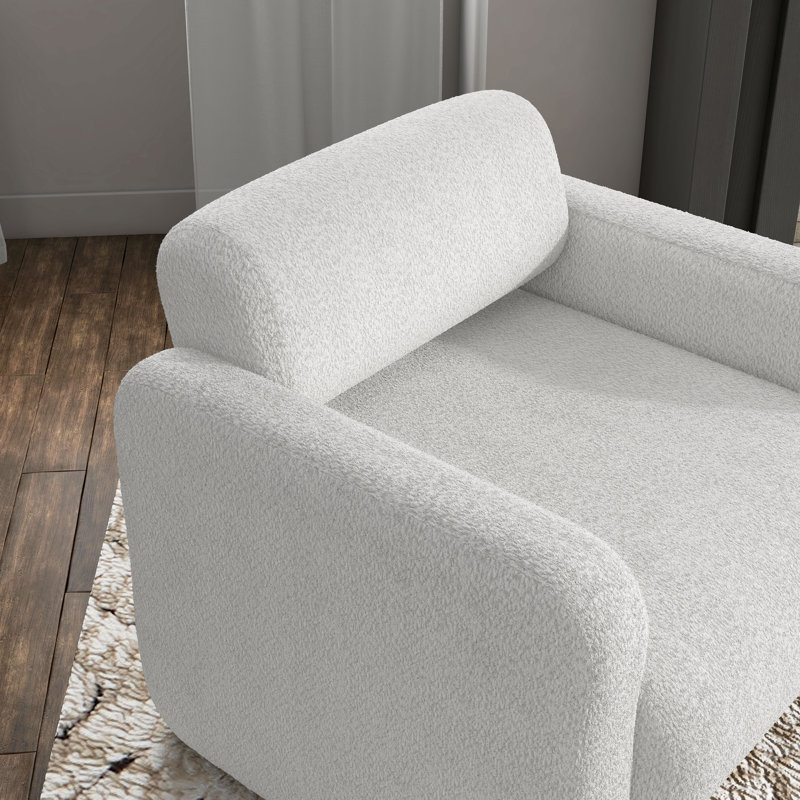 Panane 32'' Wide Armchair, White Boucle