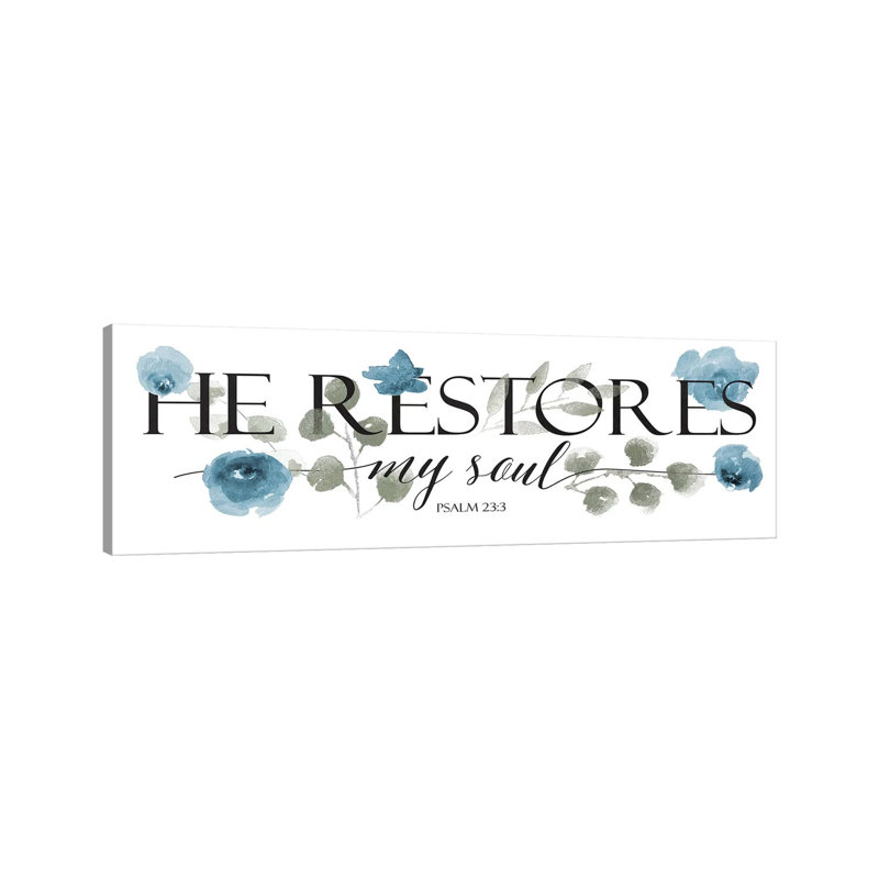 He Restores by Mlli Villa - Panoramic Print on Canvas, 50.8cm H x 152.4cm W x 1.91cm D, Wrapped Canvas