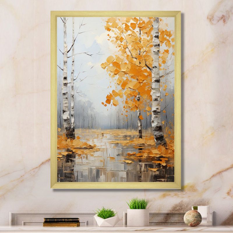 Sonate d'automne Catlee Birch Woods, Encadrement doré, H 20 po x l 12 po x P 1 po