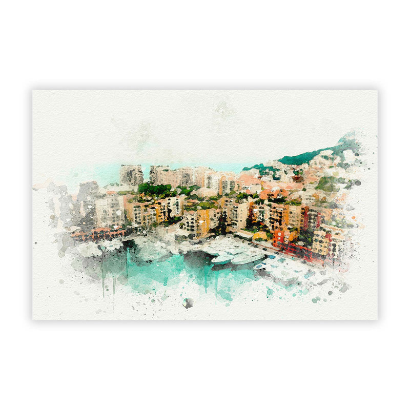 Yachts In Monte Carlo Monaco In Abstract - Print, Unframed Paper, 42cm H x 59.4cm W x 0.1cm D
