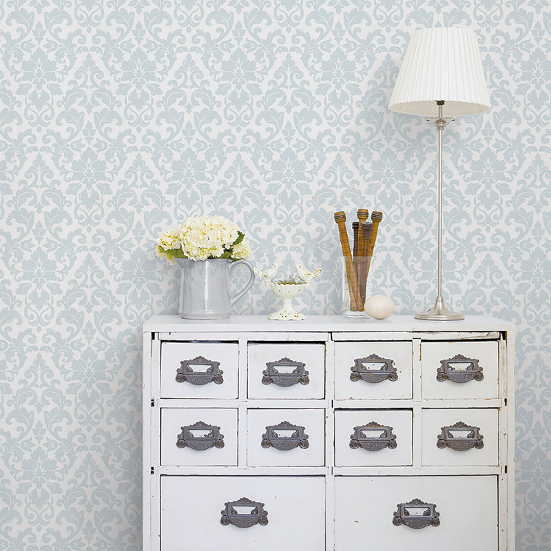 Positano 10m x 52.8cm Matte Wallpaper Roll, White/Blue