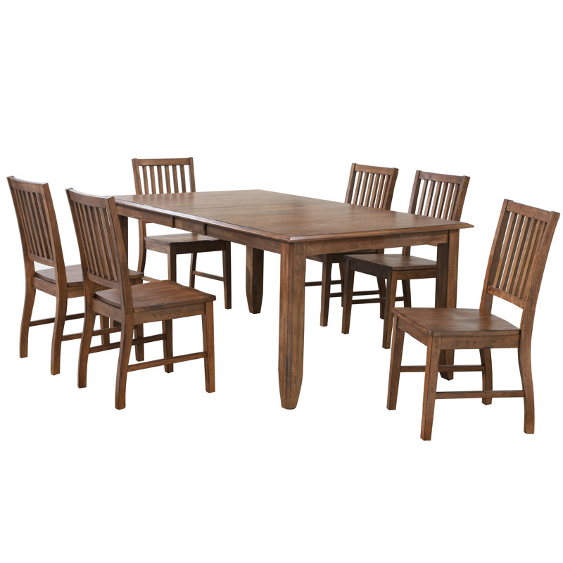 Huerfano Valley Extendable Solid Wood Top Four Leg Dining Set, Amish Brown, Amish Brown