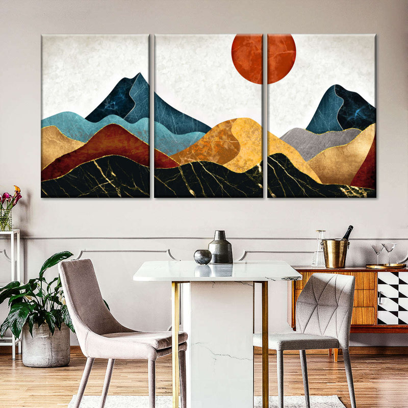 Ensemble de 3 montagnes montagneuses sur toile, H 12 po x l 26 po x P 1 po
