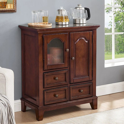 Nut-brown Solid + Manufactured Wood Sideboard