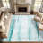 Modern Abstract Machine Washable Gray/White/Green Area Rug-235324061