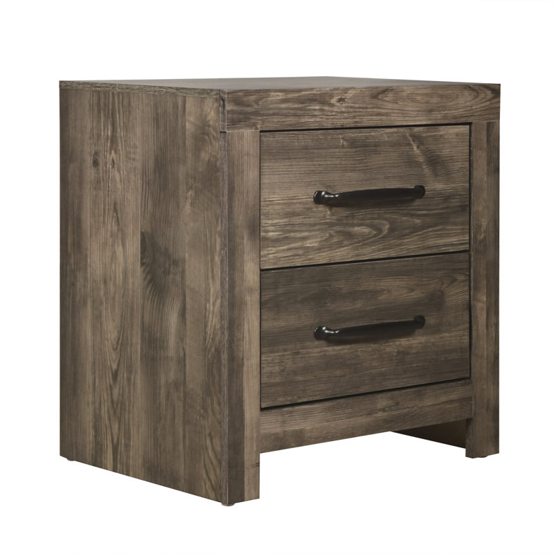 Table de chevet 2 tiroirs Newington en gris