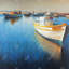 Bateaux de pêche à la marina - décor encadré côtier-1272704623