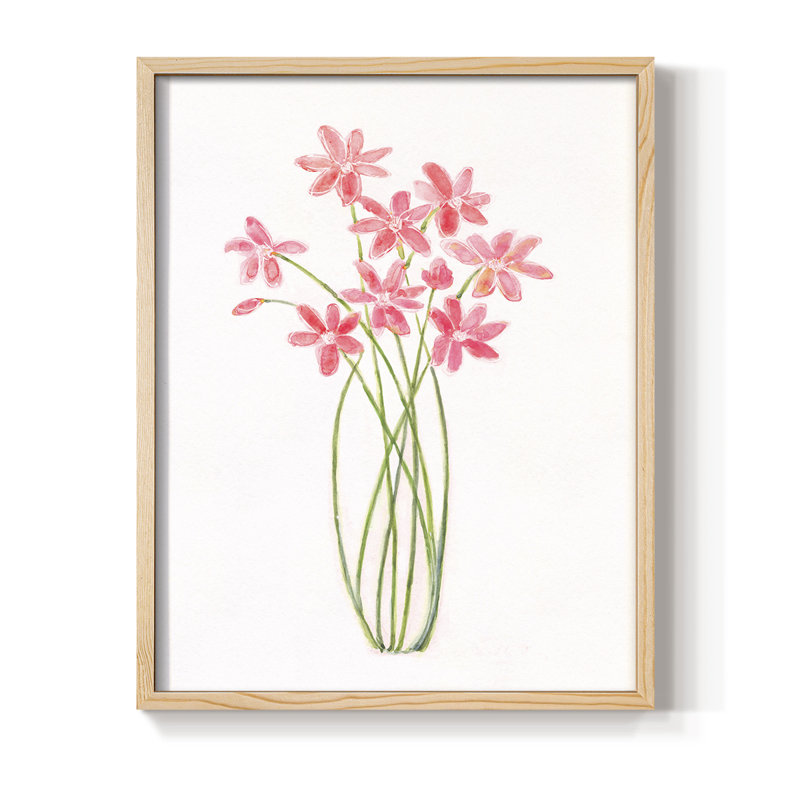 Reproduction encadrée entrelacée Bouquet II - bois massif, Naturel, H 21 po x l 17 po
