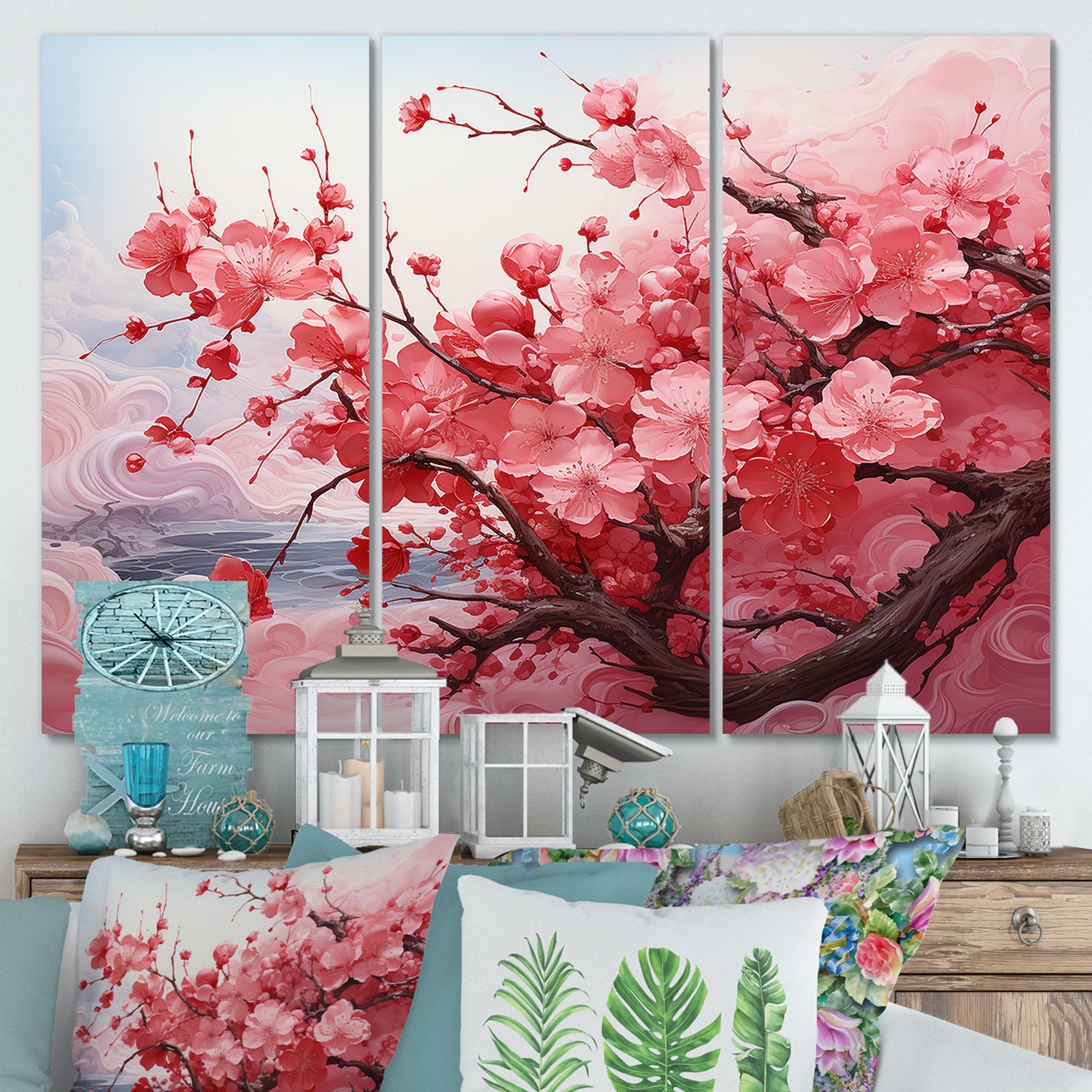 Red Barrel Studio® Pink Blossom Cheery Tree Wind II - Cherry Wall Art ...