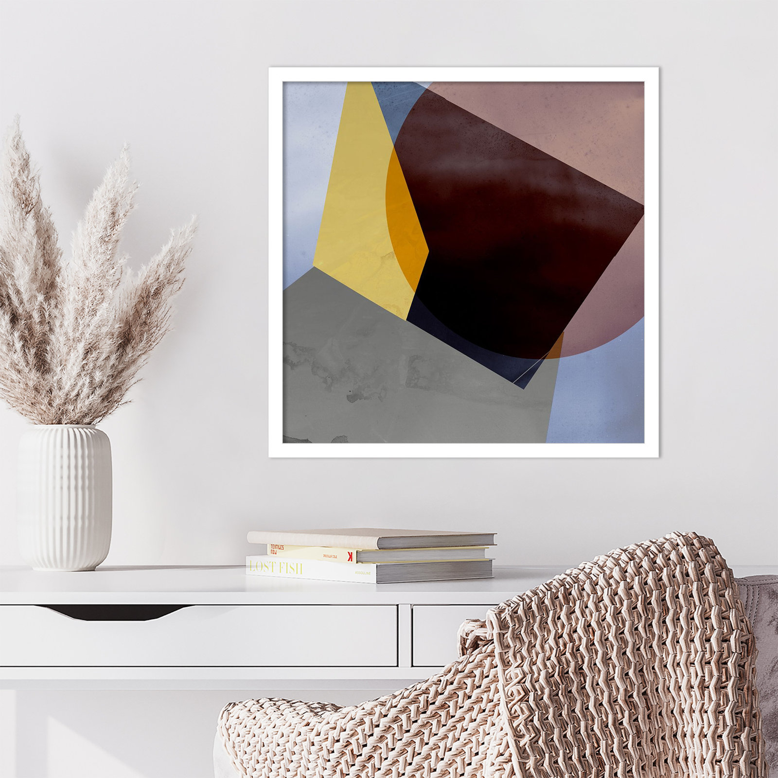 Flagler "Essentially Minimal II" Print, 21" H x 21" W, White