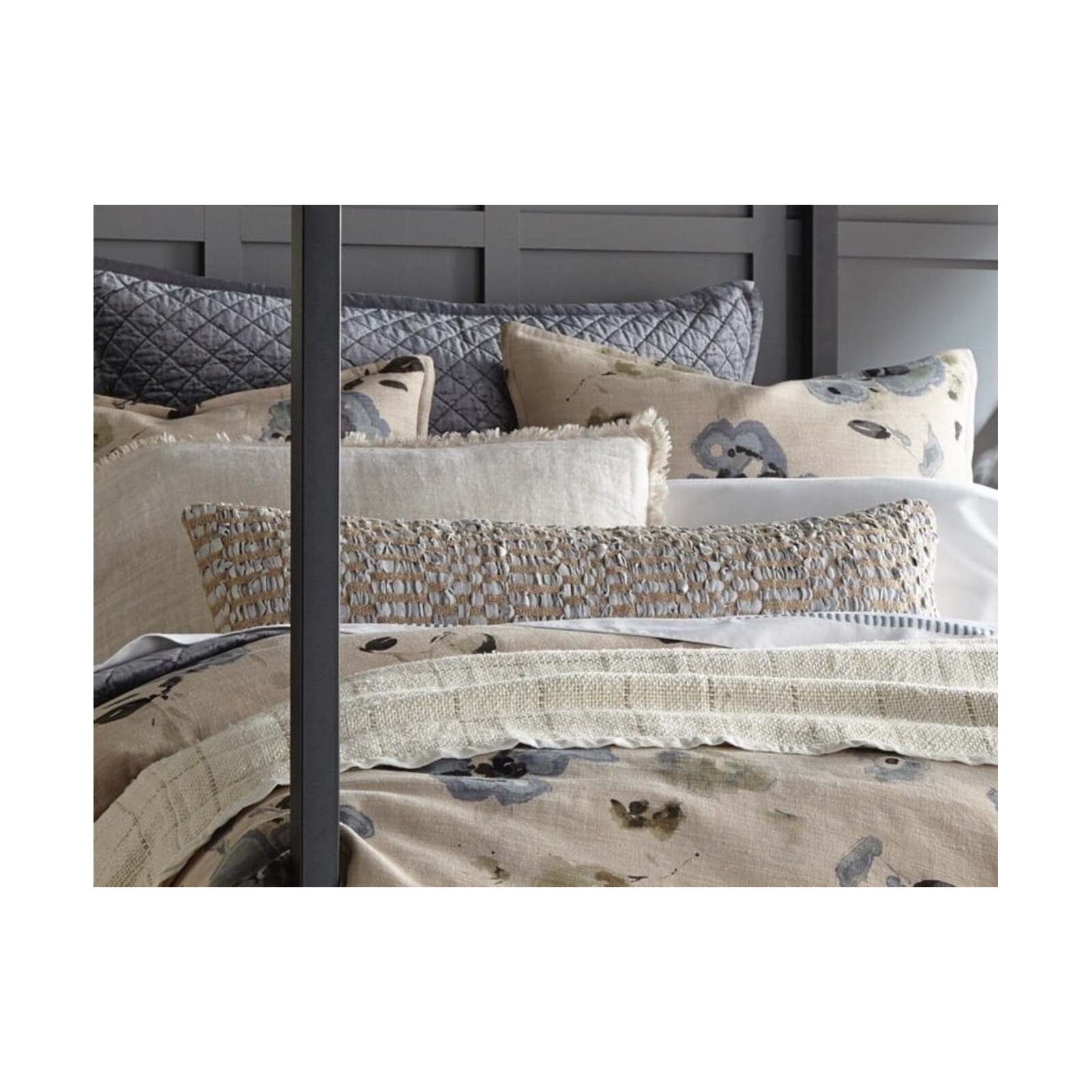 Geometric Cotton Throw Pillow, 16"H x 44"W, Limestone