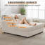 Méridienne surdimensionnée de 60 po - Canapé-lit rembourré en velours côtelé avec coussin et accoudoirs pour le salon-2003515482