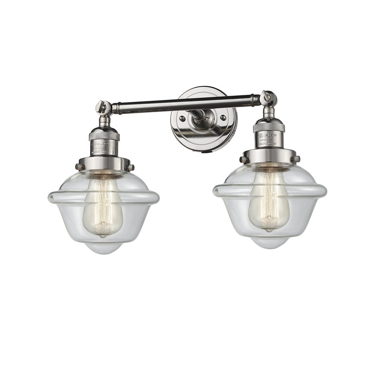 Gebhart 2 - Light Dimmable Vanity Light, 6 Watt Vinage LED Bulb, Clear, Polished Nickel