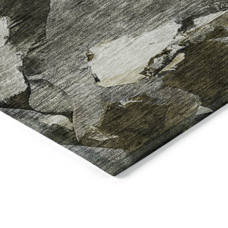 Granite Rectangular Synthetic Washable Non-slip 10' x 14' Area Rug