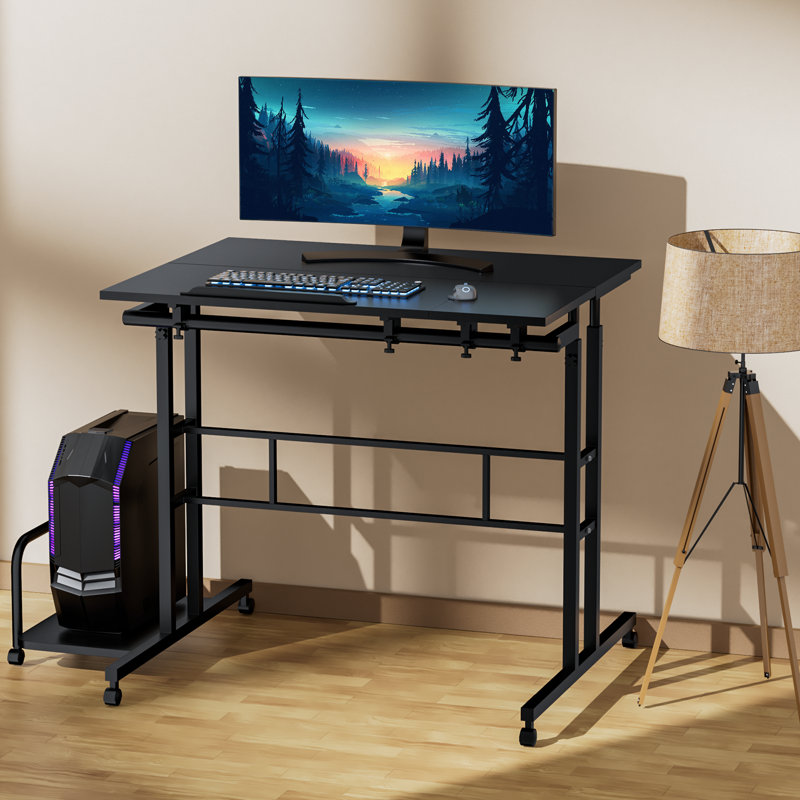 Bureau d'ordinateur Mahjabeen Home Office, Noir, noir, noir, noir