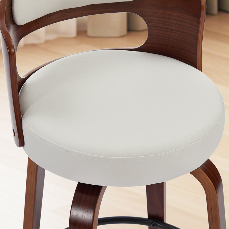 Swivel Upholstered Counter & Bar Stools, White, Bar Stool (29.3" Seat Height)