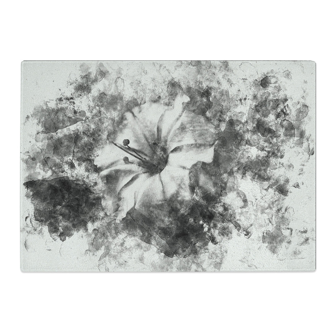 Tempered Glass Geranium Flower Chopping Board