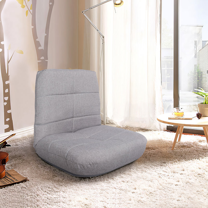 Fauteuil de jeu réglable à 5 positions avec dossier, Toile grise