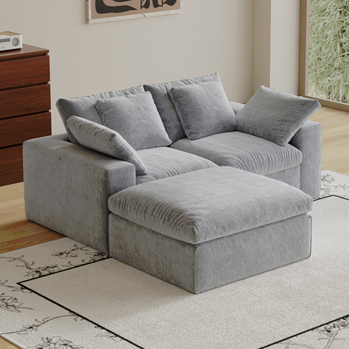 Canapé modulaire modulaire, 3 sièges, canapé modulaire compressé de style minimaliste moderne, canapé-lit pour le salon, canapé confortable avec canapé et repose-pieds