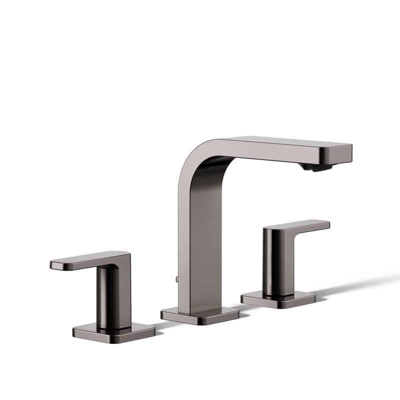 ParallelWidespread Bathroom Faucet, 3-Hole Two Lever Handle Bathroom Sink Faucet, Titanium, 1.2 GPM