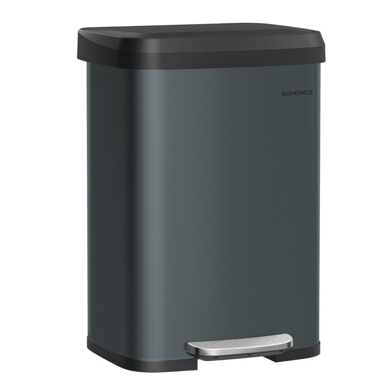 Brunhild Metal Step On Kitchen Trash Can - 50L, Black