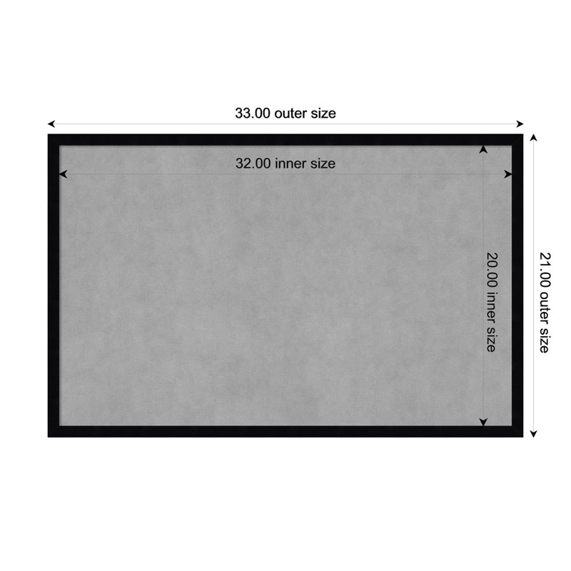Tableau magnétique noir Svelte, 21" H x 33" W