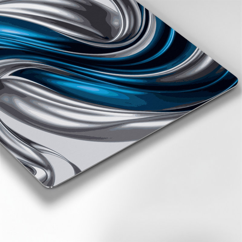 Gradient Abstract 63, art mural en métal bleu, H 8 po x l 8 po