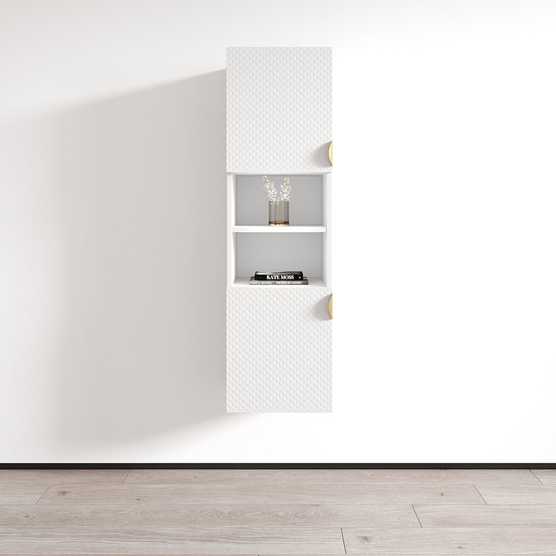 Bali 13.6" Bookcase with Matte Finish, White
