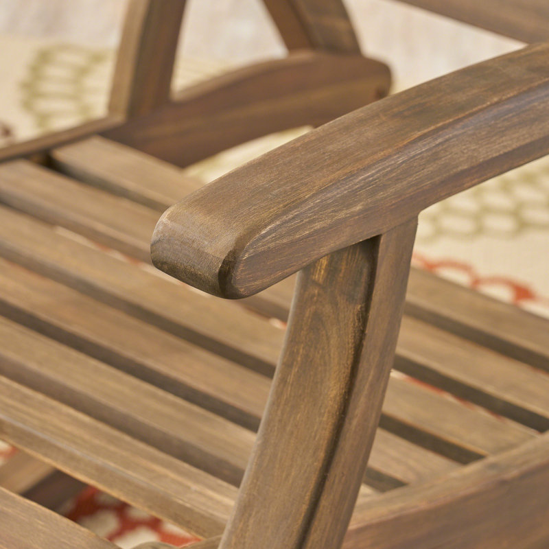Chaise berçante grise en bois avec repose-pieds, Gray