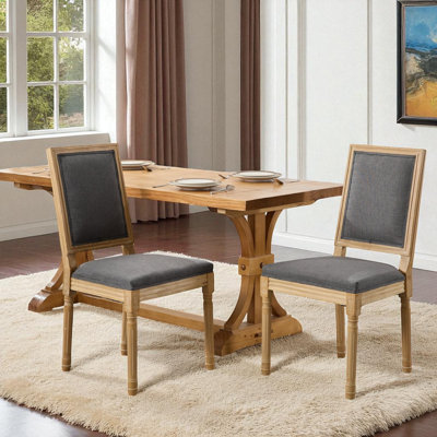 French Country Upholstered Dining Chairs With Wire Drawing And Carving Techniques