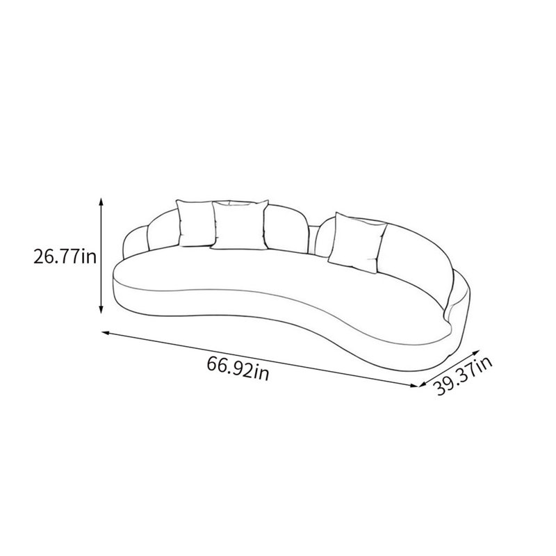 Warba, H 26,77 po x l 66,92 po x P 39,37 po, 2